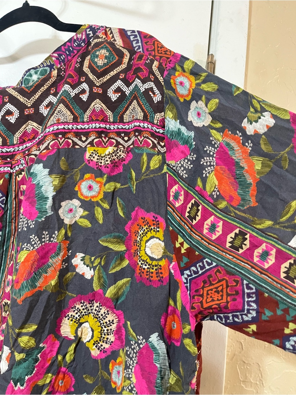 Johnny Was 2x Multicolor Boho-look Women's Loog-Sleeve Top - Picture 6 of 7
